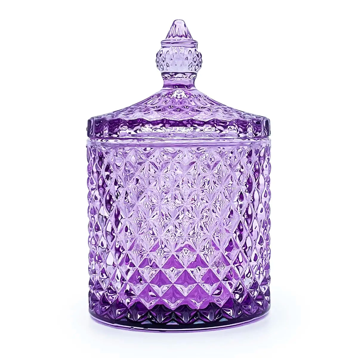 Purplish Red Lead-Free Glass Canister with Lid - Minimalist Can-Shaped Jar, Small/Large Options, Kitchen Preserving Container, Jewelry/Candy Dish, Office Accessories Storage, Crystal Look with Dazzling Light