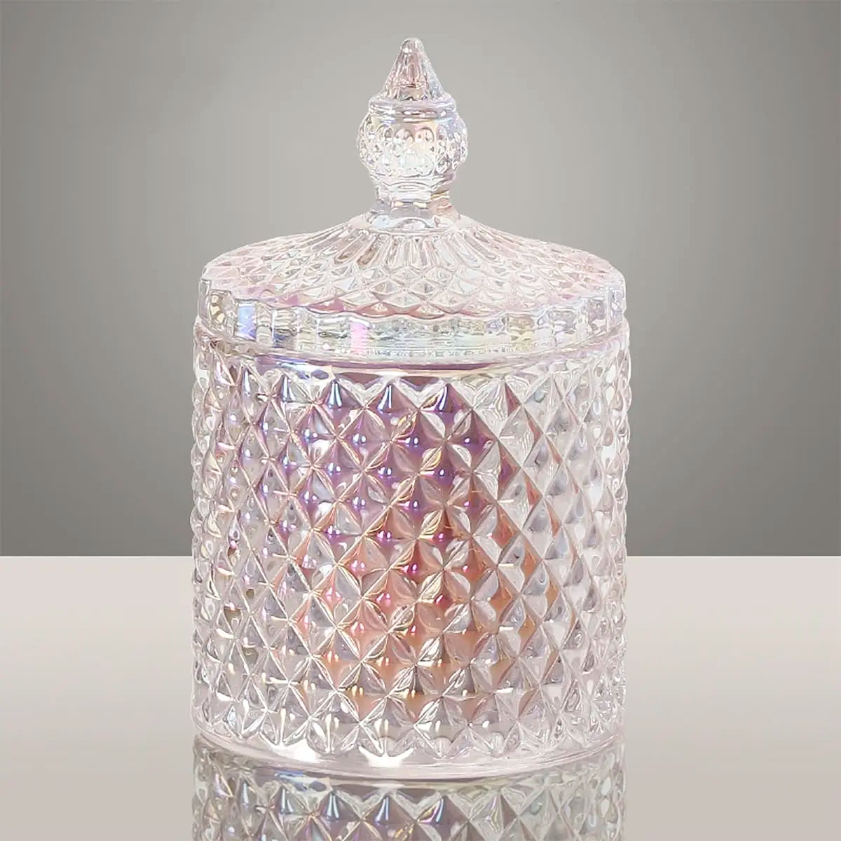 Purplish Red Lead-Free Glass Canister with Lid - Minimalist Can-Shaped Jar, Small/Large Options, Kitchen Preserving Container, Jewelry/Candy Dish, Office Accessories Storage, Crystal Look with Dazzling Light