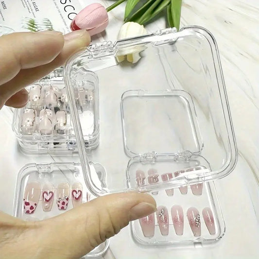 Clear Nail Boxes: Transparent Nail Storage, Small Nail Wearing Boxes, Tool & Accessories for Nail Care, Organizer Storage Supplies, Beauty Supplies Organizer, Clear Acrylic Storage, Acrylic Organizers