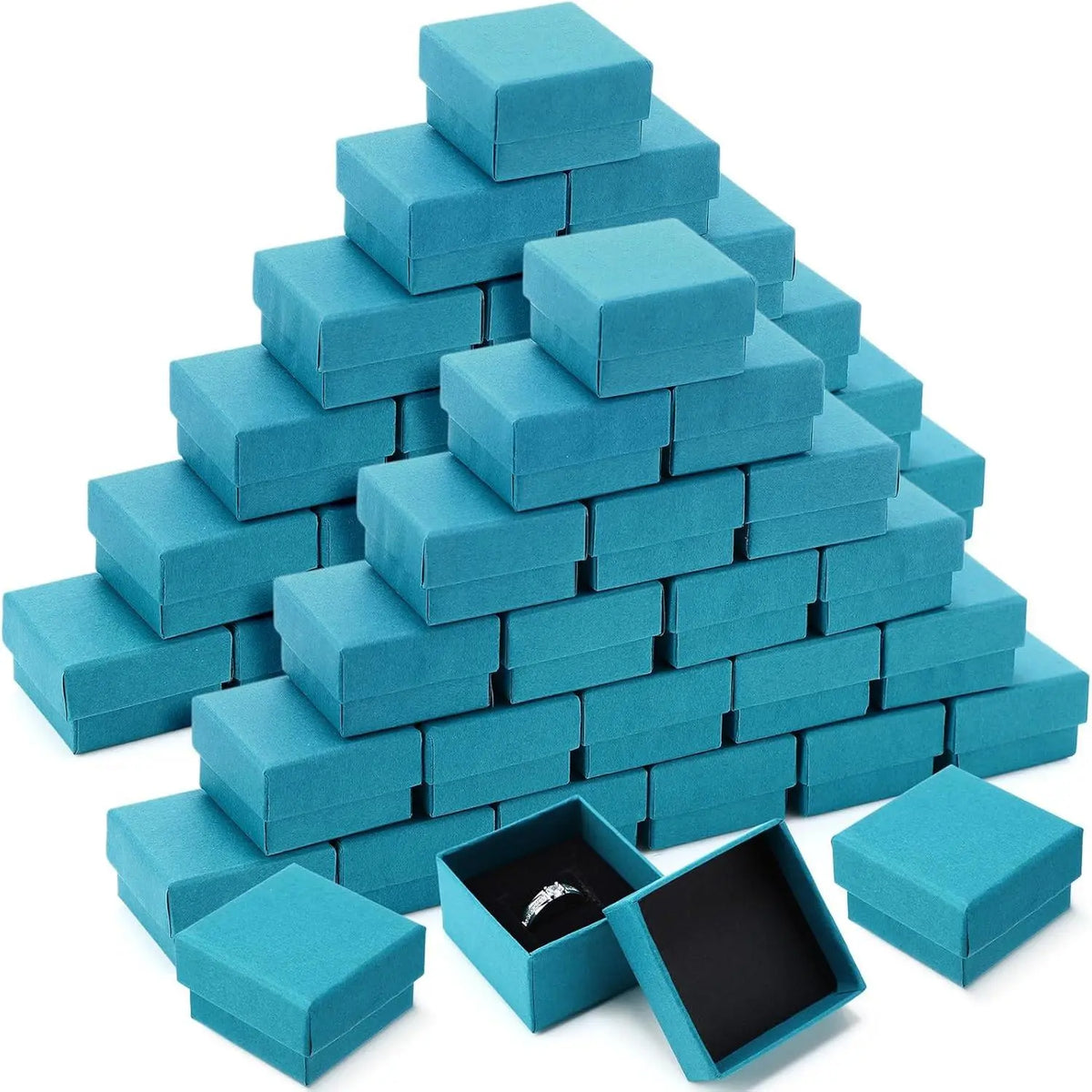 72 count  Ring  Boxes Bulk 2 x 2 x 1.2 Inch Ring Necklace Earring Boxes for Weddings Christmas