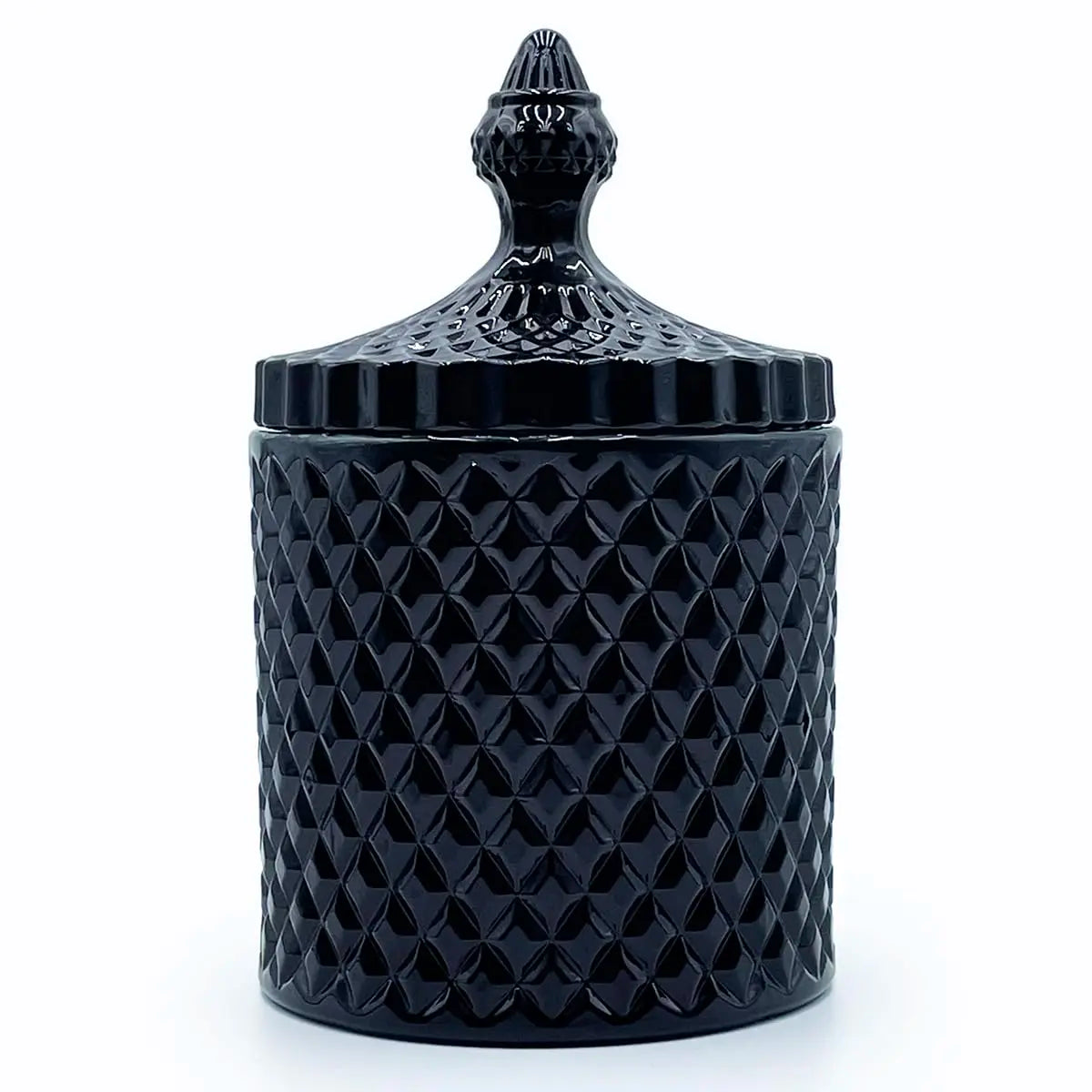 Purplish Red Lead-Free Glass Canister with Lid - Minimalist Can-Shaped Jar, Small/Large Options, Kitchen Preserving Container, Jewelry/Candy Dish, Office Accessories Storage, Crystal Look with Dazzling Light
