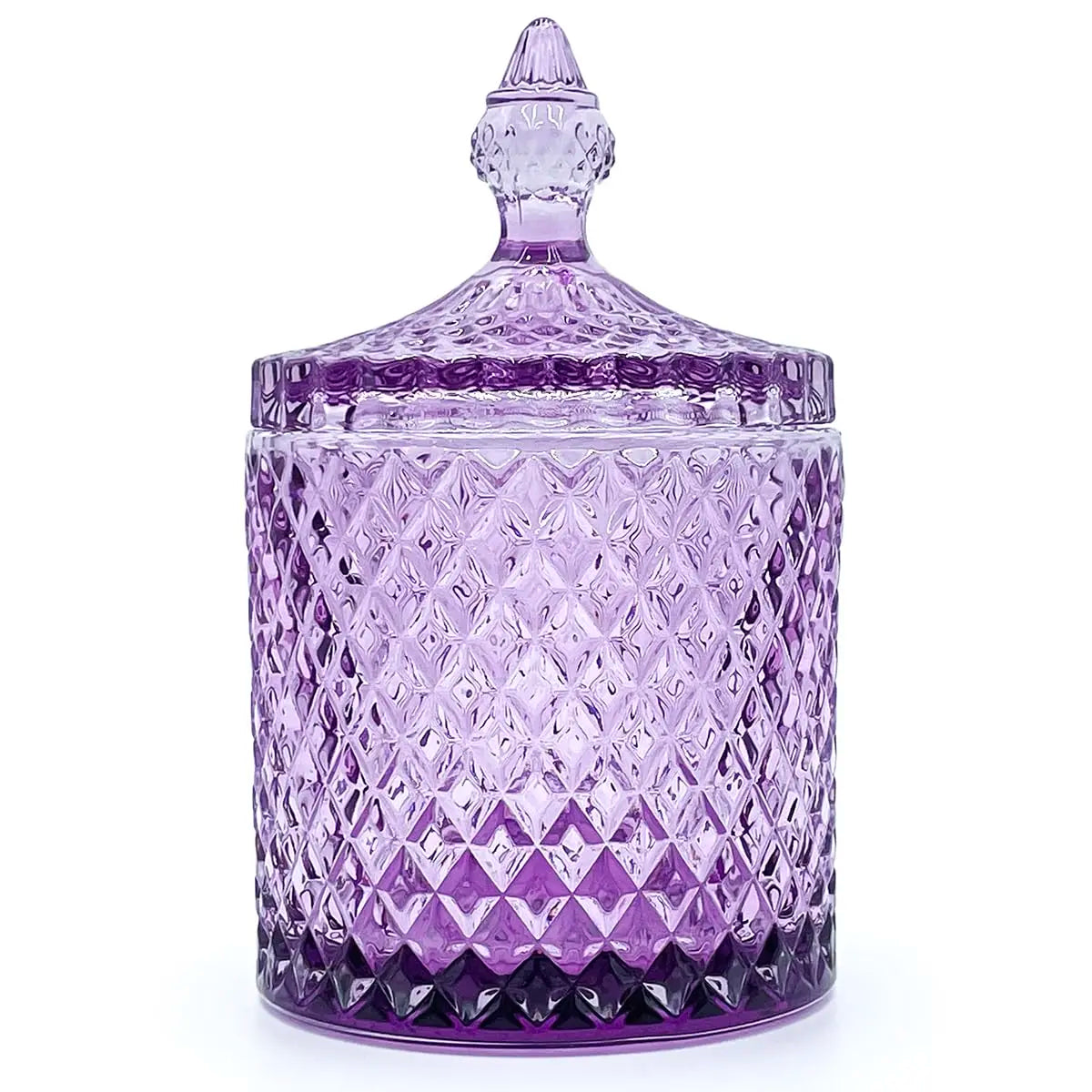 Purplish Red Lead-Free Glass Canister with Lid - Minimalist Can-Shaped Jar, Small/Large Options, Kitchen Preserving Container, Jewelry/Candy Dish, Office Accessories Storage, Crystal Look with Dazzling Light