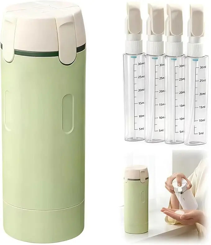 4-in-1 Leakproof Reusable Travel Vials Bottles, Compact Refillable Portable Containers for Skincare Products, Household Detergent, Garden Supplies Storage, Ideal for Travel, Camping,sohochic