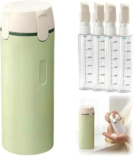 4-in-1 Leakproof Reusable Travel Vials Bottles, Compact Refillable Portable Containers for Skincare Products, Household Detergent, Garden Supplies Storage, Ideal for Travel, Camping,sohochic