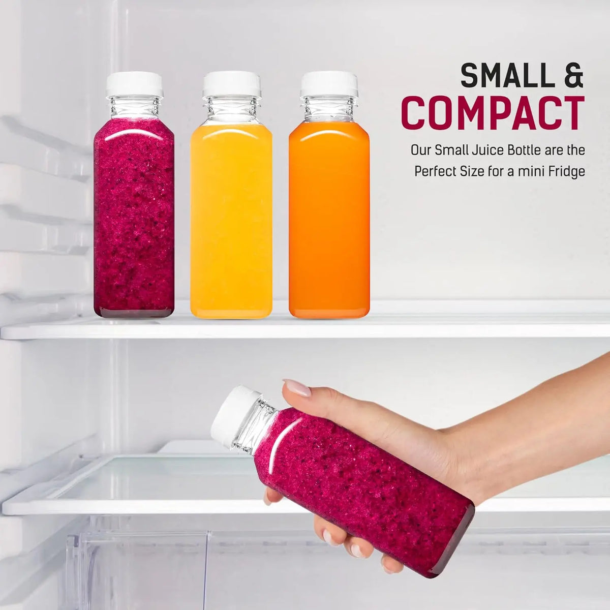 9/6/3PCS 12oz Lightweight Food Grade Reusable Safe Plastic Juice Bottles with Caps, Fridge-Use Drink Containers for Juicing & Smoothies - Home Improvement Building Supplies