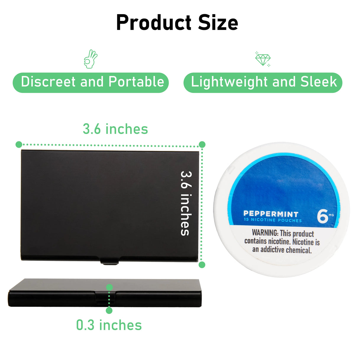 2-Pack Aluminum Scratch-Resistant Zyn Containers, Portable Ultra-Slim Discreet Home Organizer Holders, Lightweight Modern Flexible Pouch for Small Items, Best Gift for Everyday Carry (Case Only)