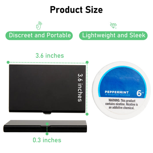 2-Pack Aluminum Scratch-Resistant Zyn Containers, Portable Ultra-Slim Discreet Home Organizer Holders, Lightweight Modern Flexible Pouch for Small Items, Best Gift for Everyday Carry (Case Only)