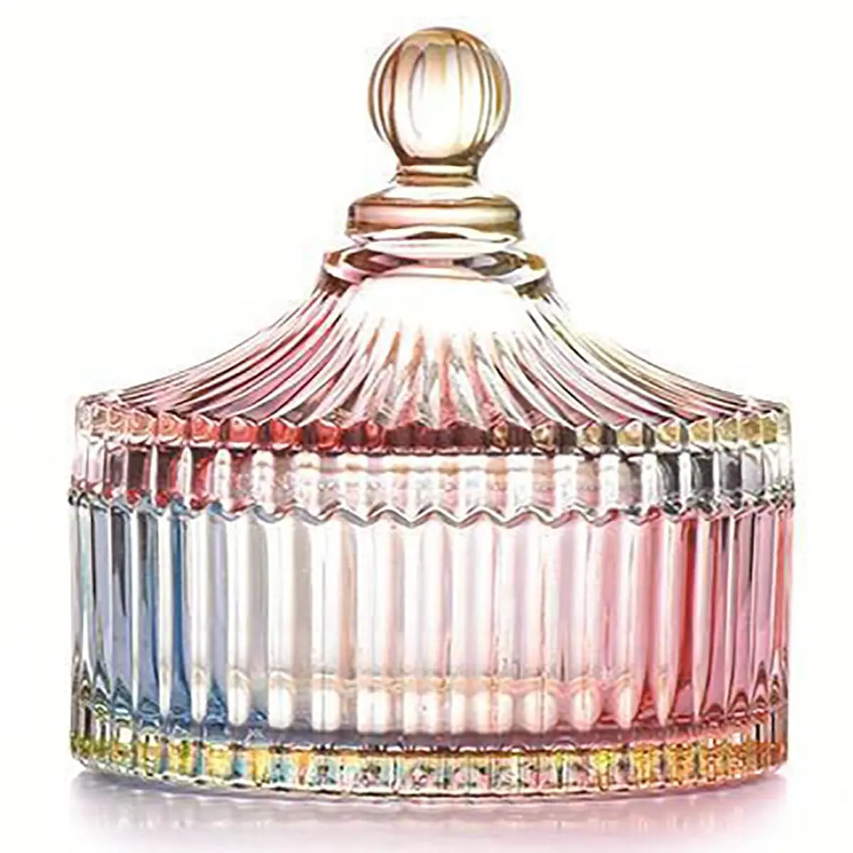 Purplish Red Lead-Free Glass Canister with Lid - Minimalist Can-Shaped Jar, Small/Large Options, Kitchen Preserving Container, Jewelry/Candy Dish, Office Accessories Storage, Crystal Look with Dazzling Light
