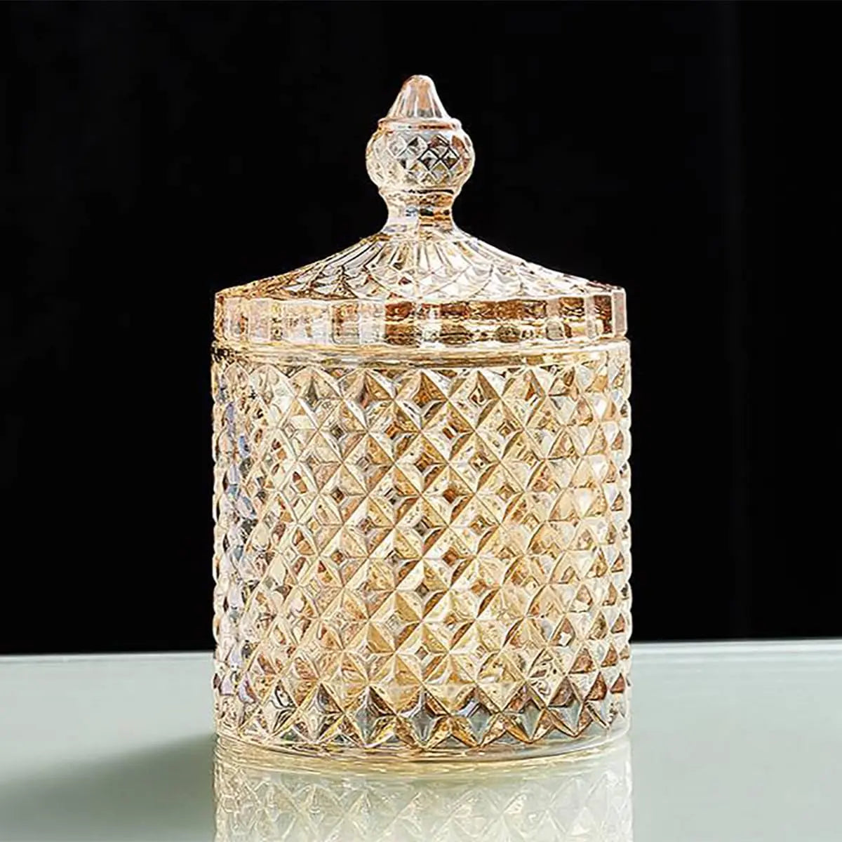 Purplish Red Lead-Free Glass Canister with Lid - Minimalist Can-Shaped Jar, Small/Large Options, Kitchen Preserving Container, Jewelry/Candy Dish, Office Accessories Storage, Crystal Look with Dazzling Light