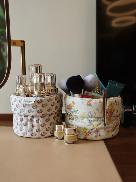 Cute Cartoon Print Makeup Brush Holder, Desktop Eyebrow Brush Organizer, Girls Dorm Room Stationery Storage Box, Kawaii Desk Accessories, Makeup Tool Organizer, Cosmetic Organizers, Make Up Organizers And Storage