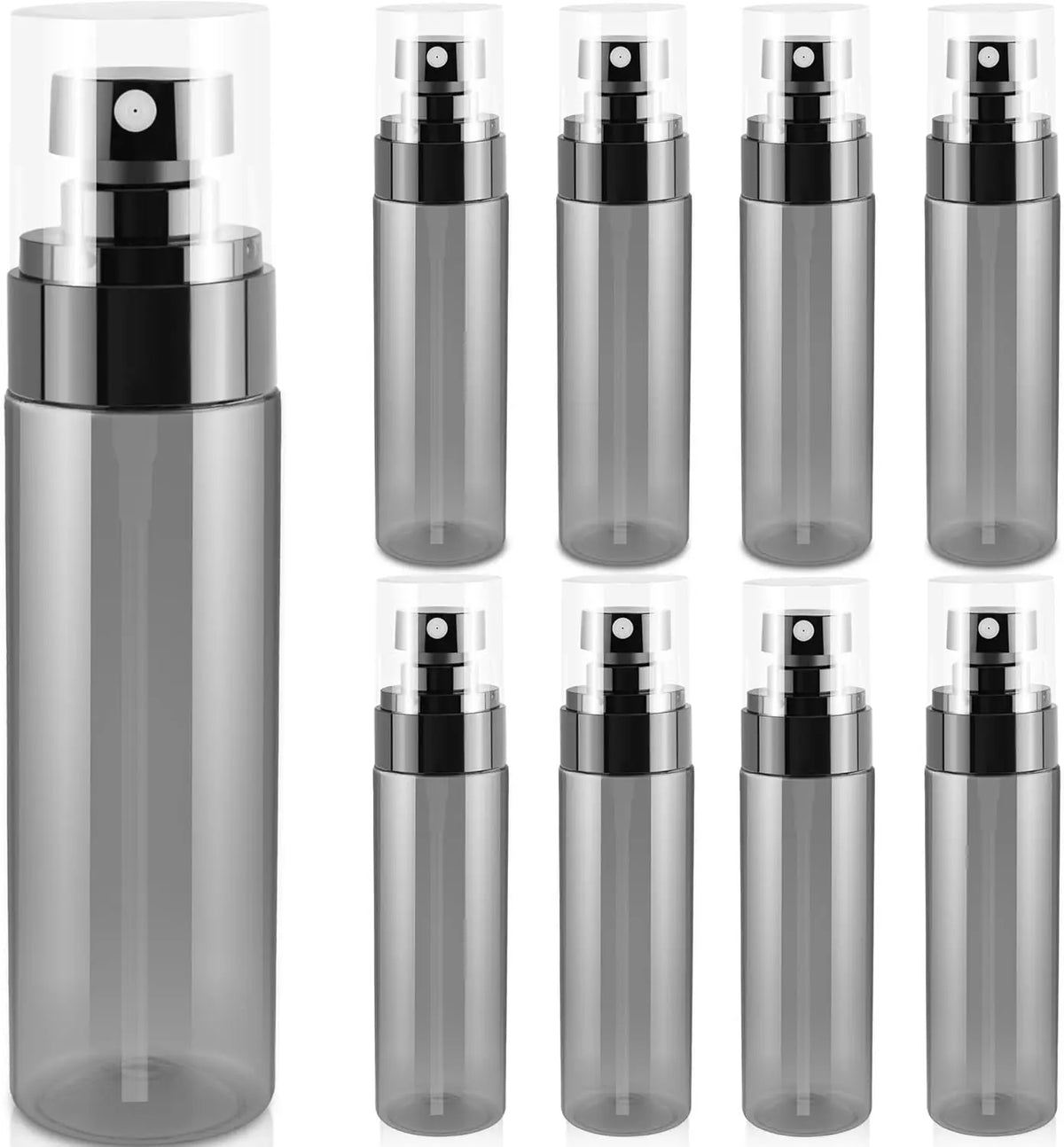 Black Cylindrical Mini Fine Mist Spray Bottle (1 Pack, 60ml/80ml/100ml/120ml) - Black Plastic Discreet Content Storage, Leak-proof Carry, Reusable Refillable Multi-use Spray Cosmetic Container, Travel Size Kitchenware Accessory