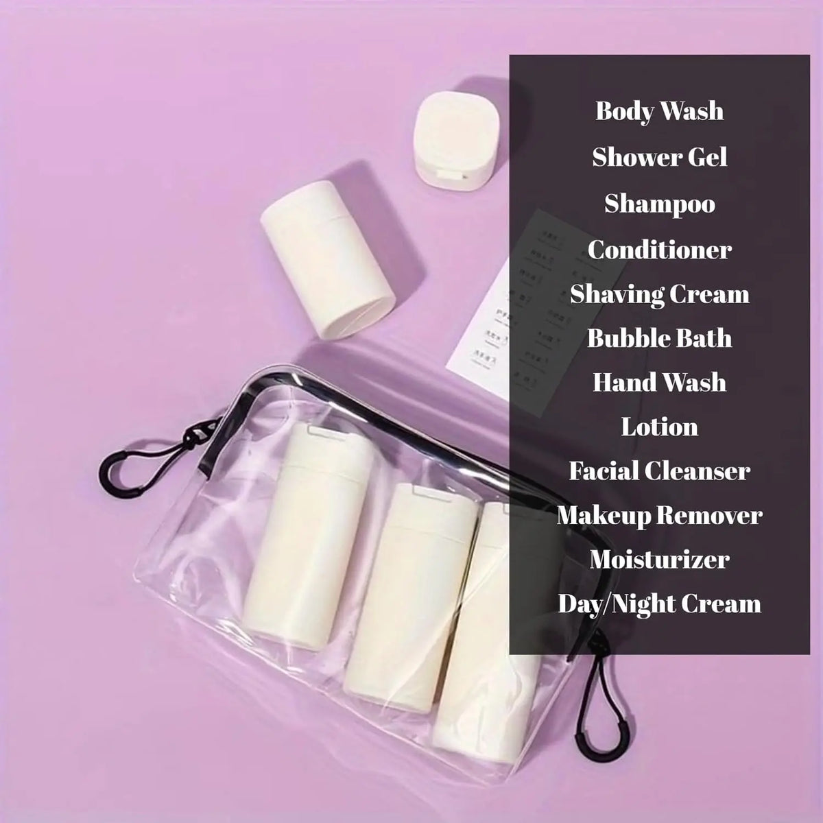 5-piece travel cream dispenser bottle set, travel toiletry container set, travel essentials, Storage Bottles