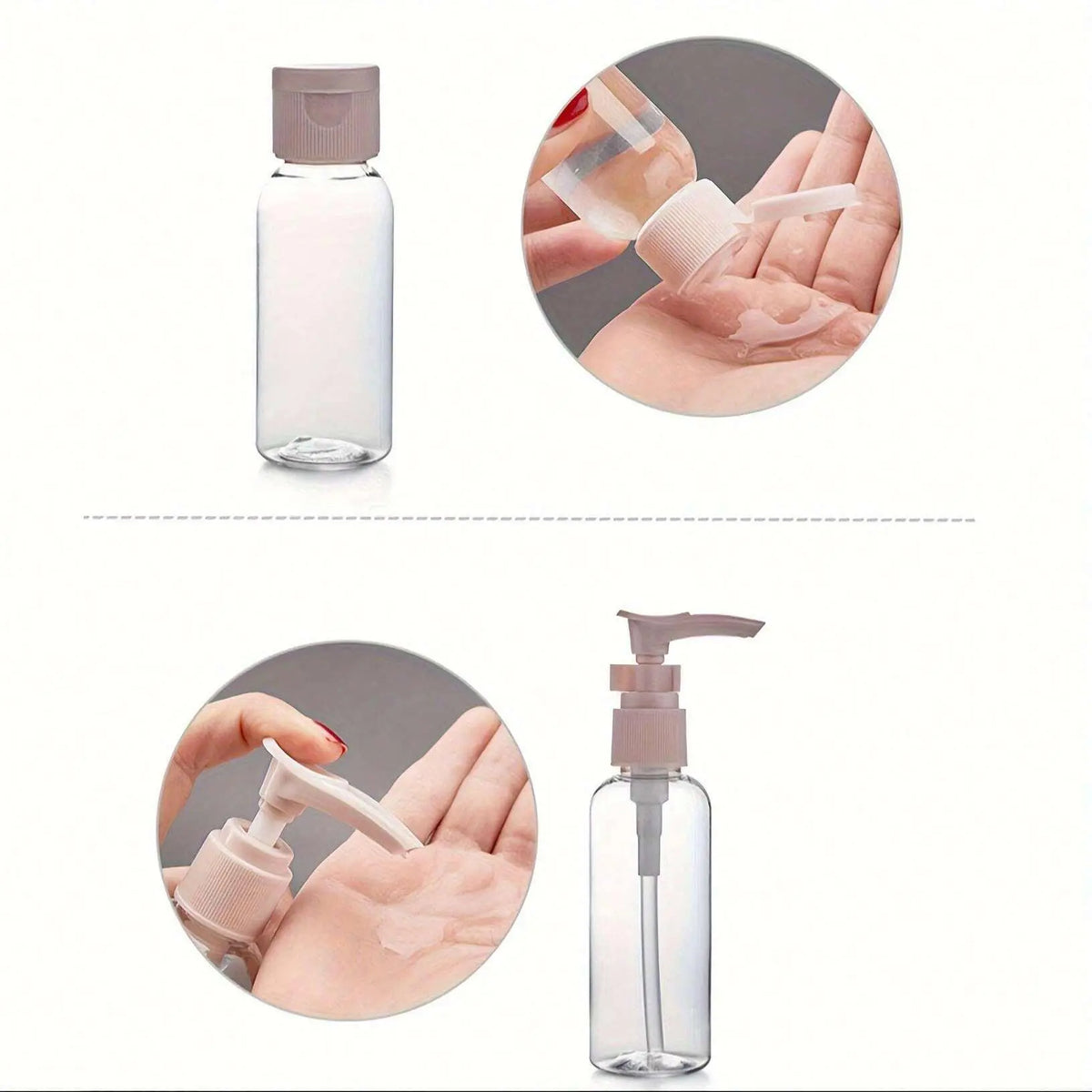3pcs/11pcs Portable Refillable Design Bottle Travel Set, Plastic Travel Bottle, Container Set, Toiletries Storage Bottle, Bath and Wash Separate Bottles, Ideal for On-The-Go Use