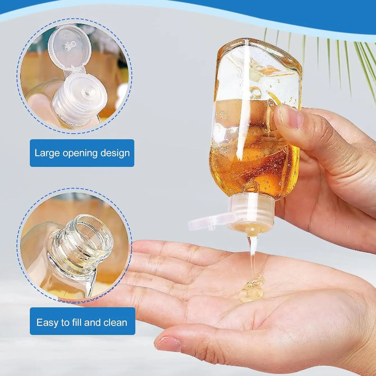 Flip-Top Travel Refill Bottle Set with Labels