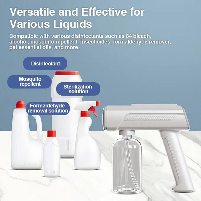 2026 Best Gift: Professional Rechargeable ULV Nano Mist Bottle for Hair Stylists, Home Sanitization & Plant Care – Kid-Friendly with Blue Light