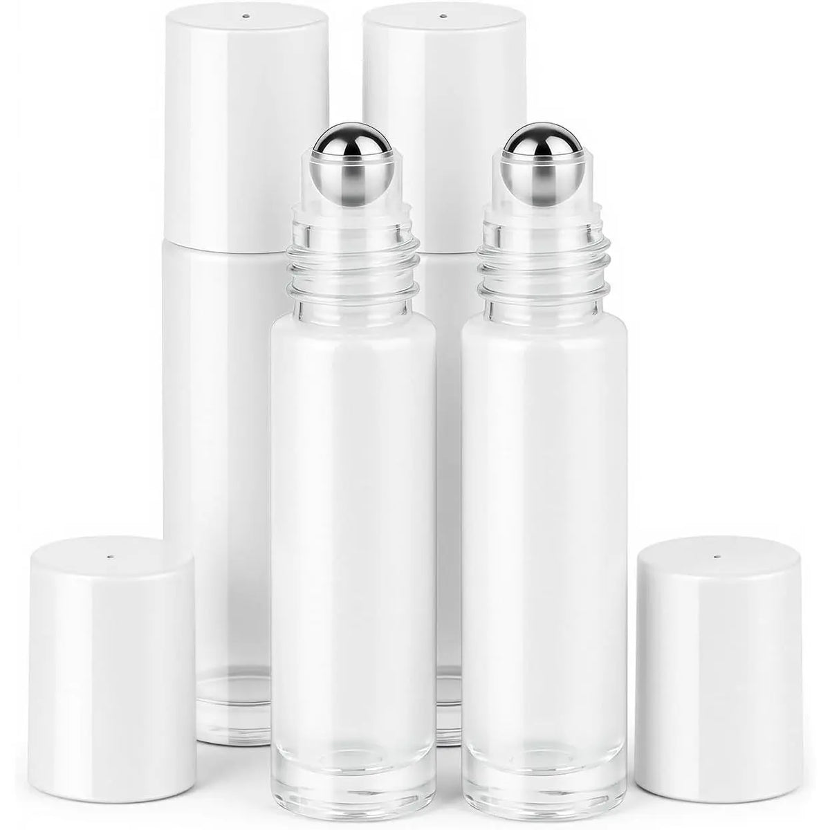12 Pack Essential Oil Bottles, 10ml Blue Glass Bottles with Stainless Steel Roller Balls and Caps for Travel, Perfume and Lip Gloss