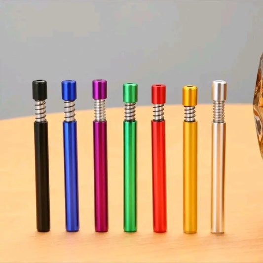 Spring Loaded Small Metal Storage Tube - Spring Loaded for Easy Emptying & Multiple Colors Available