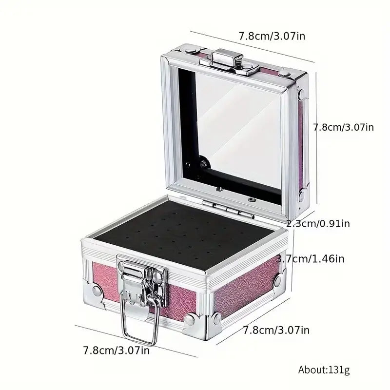 25 Holes Portable Design Lightweight Nail Drill Bit Storage Box Multifunctional Desktop Organizer Container, Nail Supply Organizer, Nail Grinding Head Storage Display Case for Manicure Pedicure Salon Use Nail Art Accessories