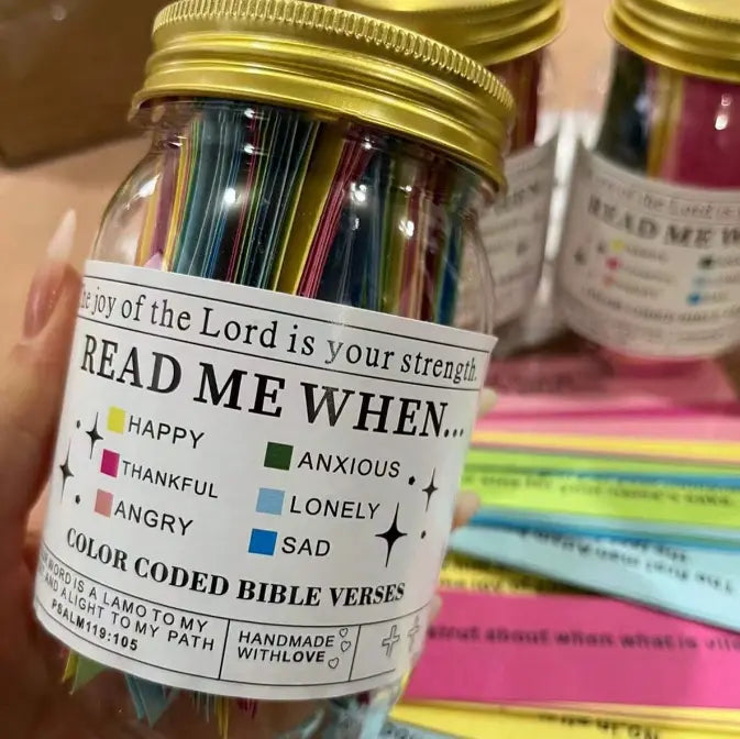 Handcrafted Bible Verse Jar: Inspirational Scriptures for Daily Encouragement