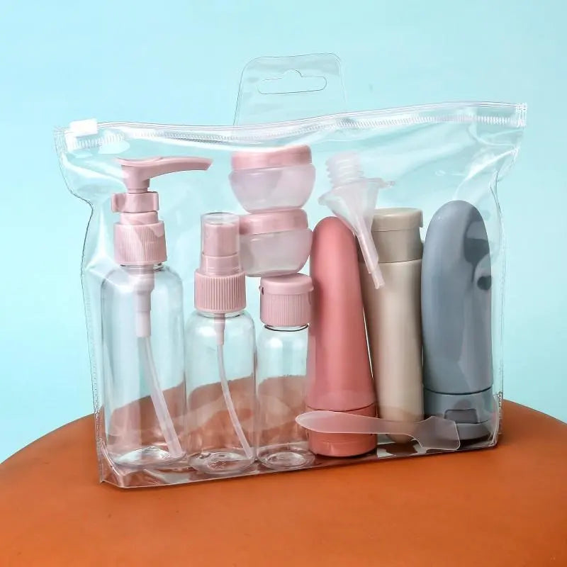3pcs/11pcs Portable Refillable Design Bottle Travel Set, Plastic Travel Bottle, Container Set, Toiletries Storage Bottle, Bath and Wash Separate Bottles, Ideal for On-The-Go Use