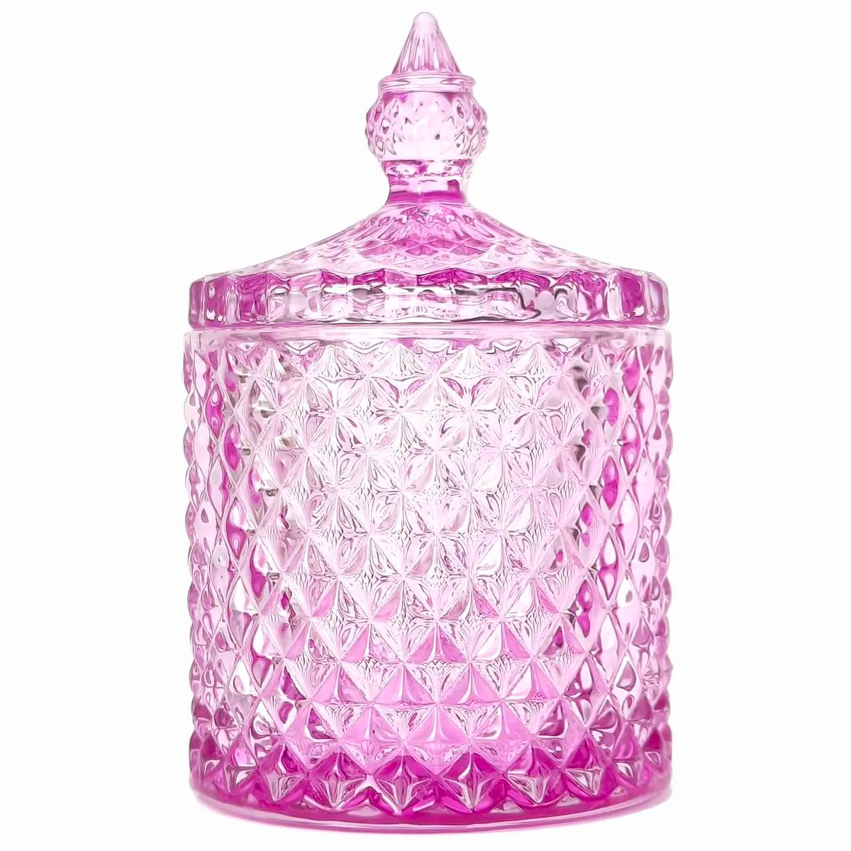 Purplish Red Lead-Free Glass Canister with Lid - Minimalist Can-Shaped Jar, Small/Large Options, Kitchen Preserving Container, Jewelry/Candy Dish, Office Accessories Storage, Crystal Look with Dazzling Light
