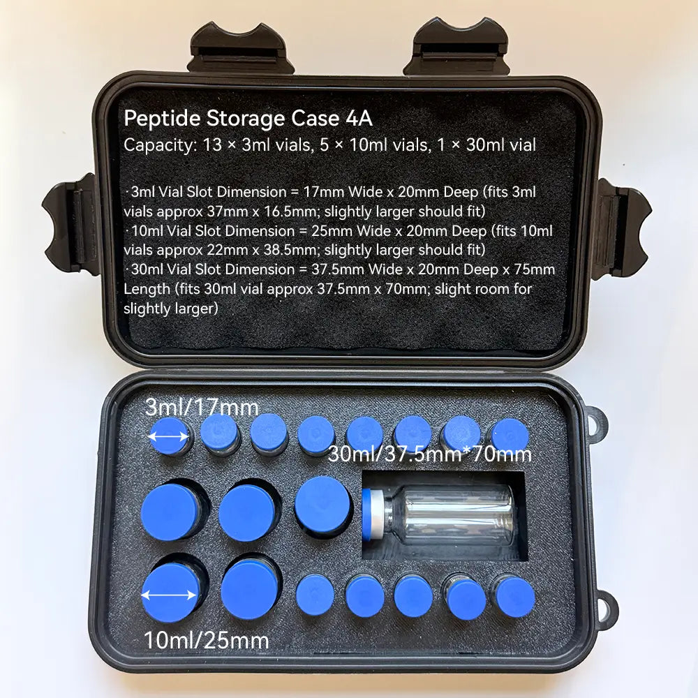 Peptide Storage Case –  Boxes 3ml 10ml 30ml Vial High Quality Insulin Case with Secure Slots for Peptide Bottles & Syringes – Ideal for Travel, Office, School Supplies, Desk Accessories – Multiple Configurations