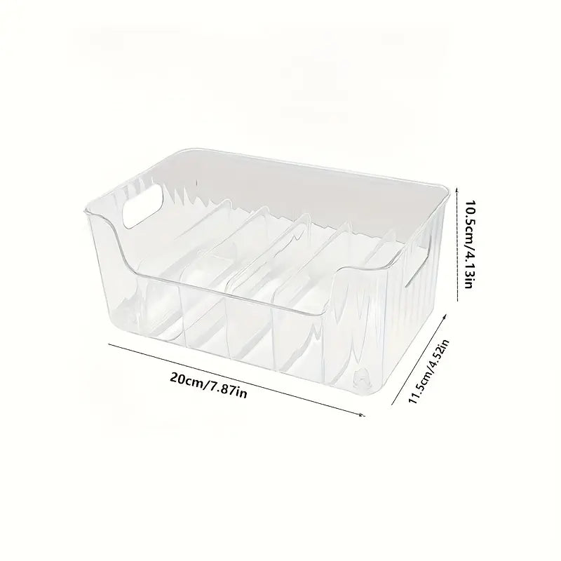 Transparent Plastic Spice Storage Box with Adjustable Dividers, Multi-Purpose Kitchen Organizer for Snacks & Small Items, Home Organizers, Multifunctional Storage, Plastic Storage Bins