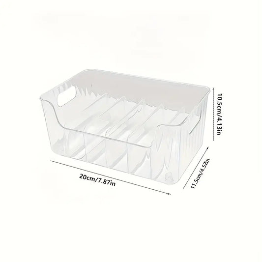 Transparent Plastic Spice Storage Box with Adjustable Dividers, Multi-Purpose Kitchen Organizer for Snacks & Small Items, Home Organizers, Multifunctional Storage, Plastic Storage Bins