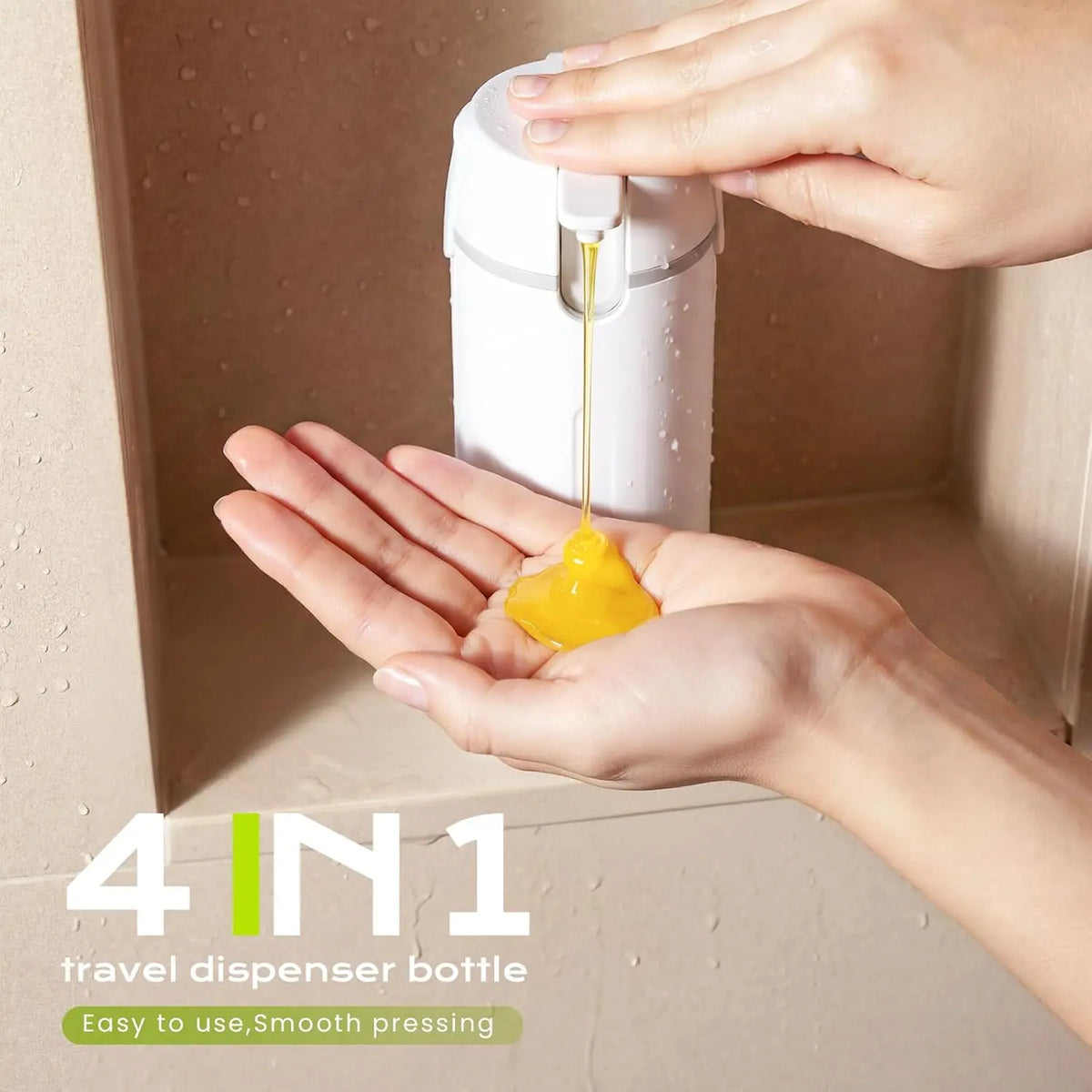 4-in-1 Portable Cosmetic Shampoo Dispenser Storage Bottle Plastic Travel Friendly Compact Design for Easy Carrying