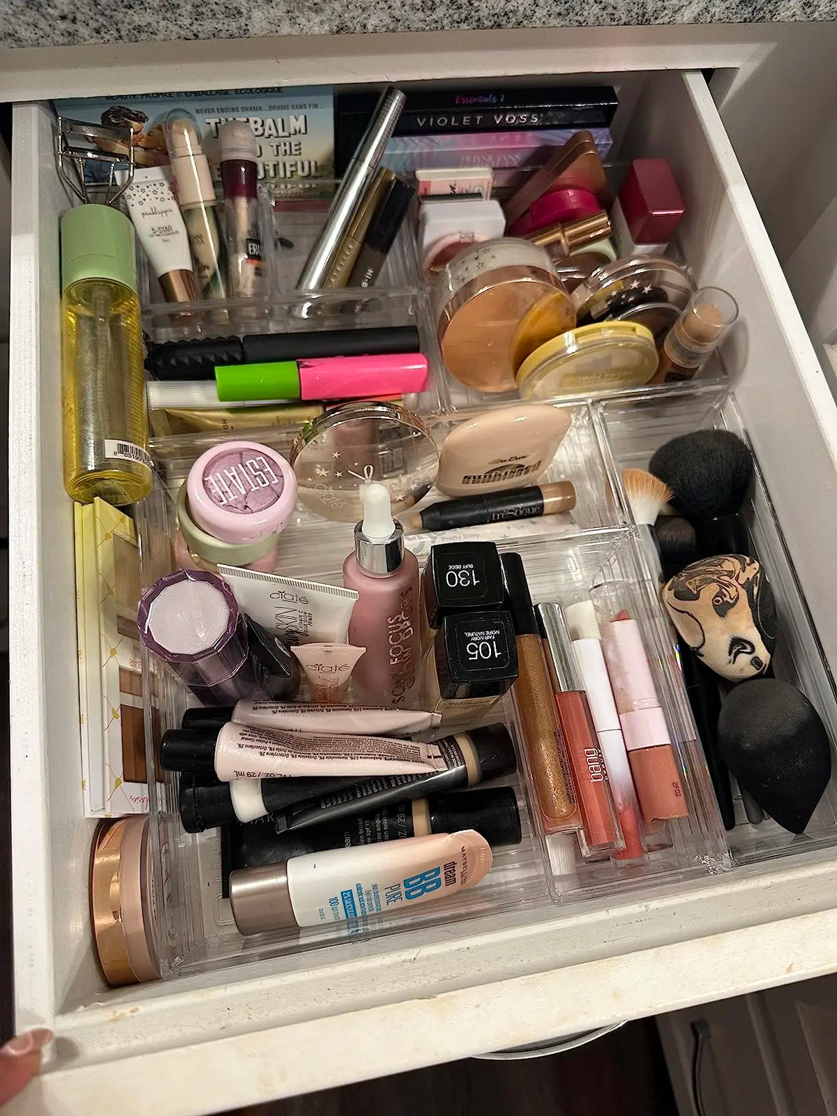 Clear Plastic Drawer Organizer Tray for Makeup, Kitchen Utensils, Jewelries and Gadgets