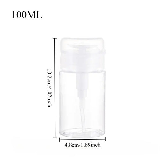 Nail bottle, empty bottle, refillable design, press-type nozzle dispenser, nail art nail polish remover, cleaner, cosmetic bottle, hand nail care tools, Easy Press Bottle