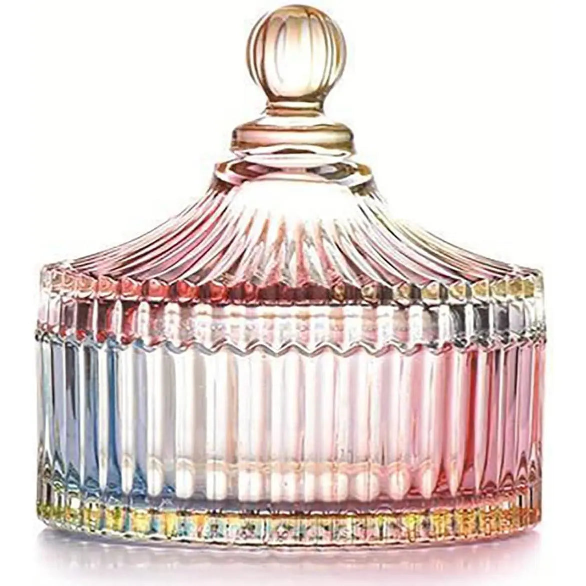 Purplish Red Lead-Free Glass Canister with Lid - Minimalist Can-Shaped Jar, Small/Large Options, Kitchen Preserving Container, Jewelry/Candy Dish, Office Accessories Storage, Crystal Look with Dazzling Light